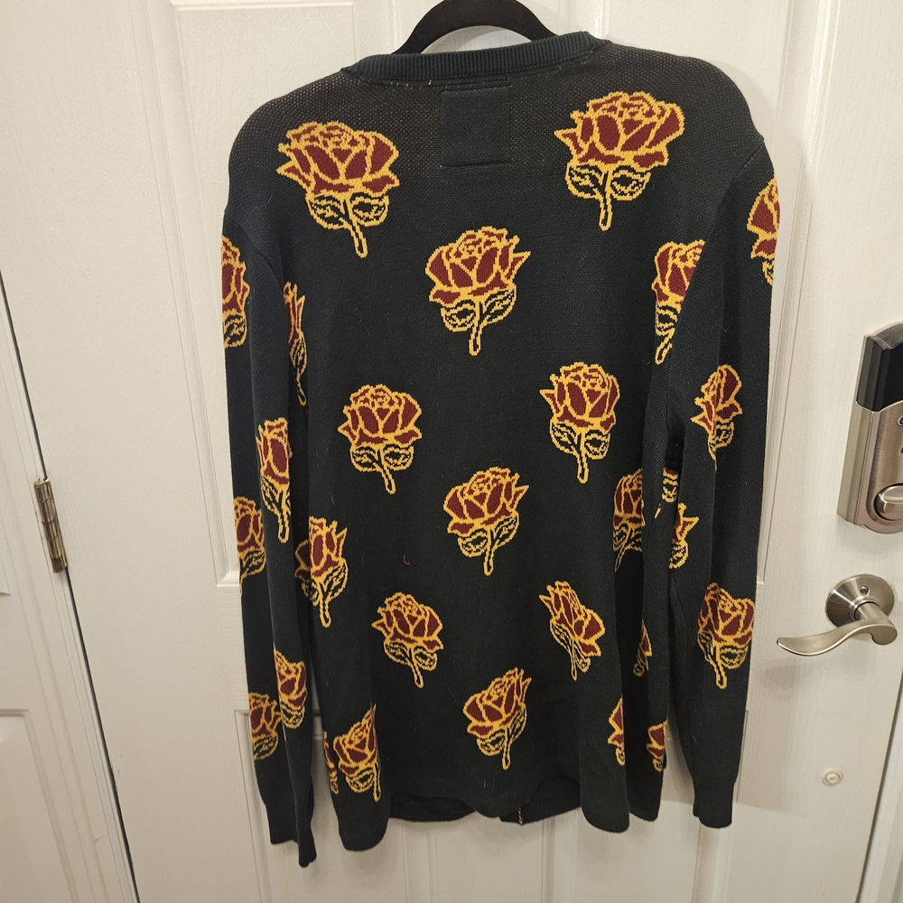 Vans Black Sweater with Orange Floral Design - Picture 9 of 10